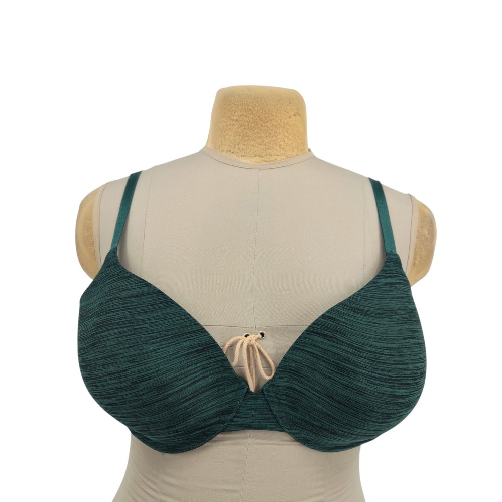 Victoria's Secret Uplift Semi Demi Bra Women 38DD Green Space Dye Underwire